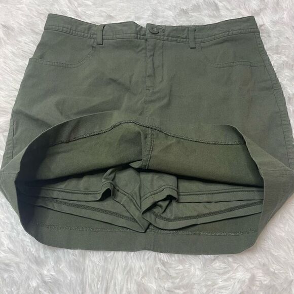 Mario Serrani Italy Skort Built in Shorts Skirt Mini Stretch Sz M Army Green - Picture 6 of 6